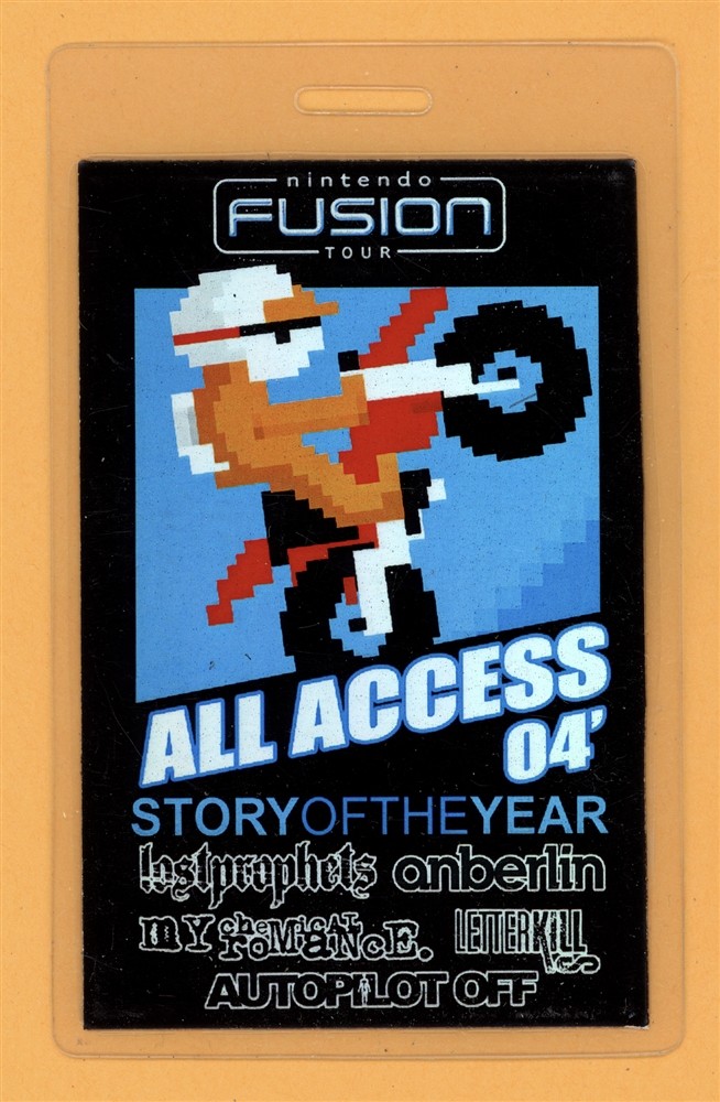 My Chemical Romance 2004 Nintendo Fusion Tour AA Laminated Backstage Pass