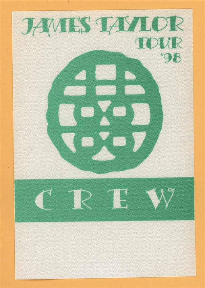 James Taylor 1998 Hourglass Concert Tour CREW Backstage Pass