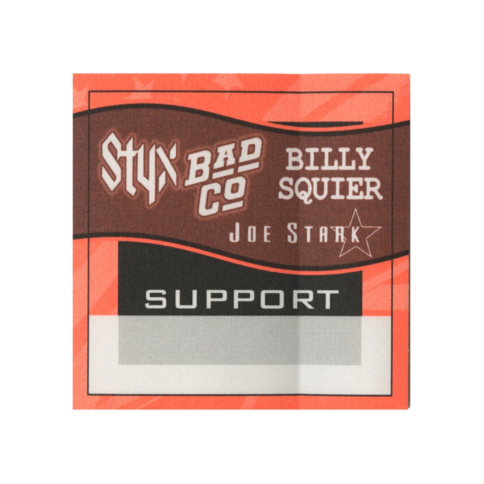 Styx 2001 w/ Bad Company & Billy Squier Concert Tour Support Backstage Pass