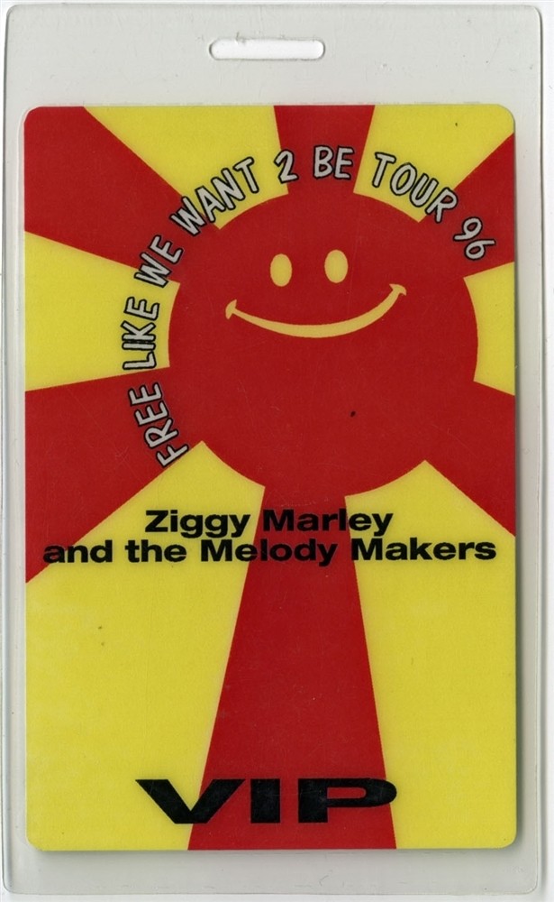 Ziggy Marley 1996 Free Like We Want 2 Be Concert Tour Laminated Backstage Pass