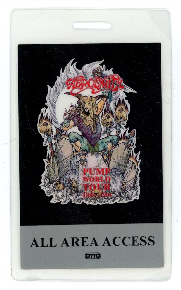 Aerosmith AAA Laminated Backstage Pass - 1989 Pump Tour - Grey Variant