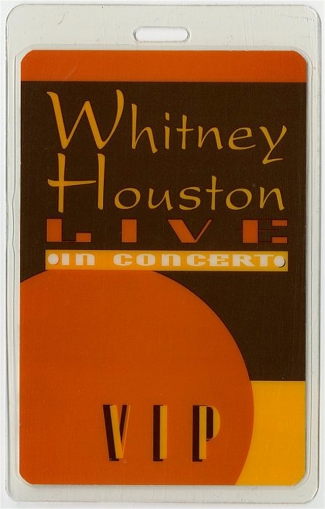 Whitney Houston 1996 Concert Tour VIP Laminated Backstage Pass
