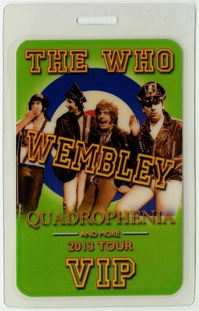 The Who 2013 Quadrophenia Tour Wembley Stadium VIP Laminated Backstage Pass