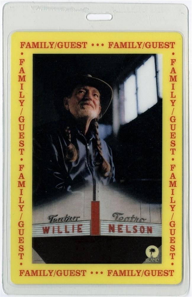 Willie Nelson 1998 Teatro Concert Tour Family Guest Laminated Backstage Pass