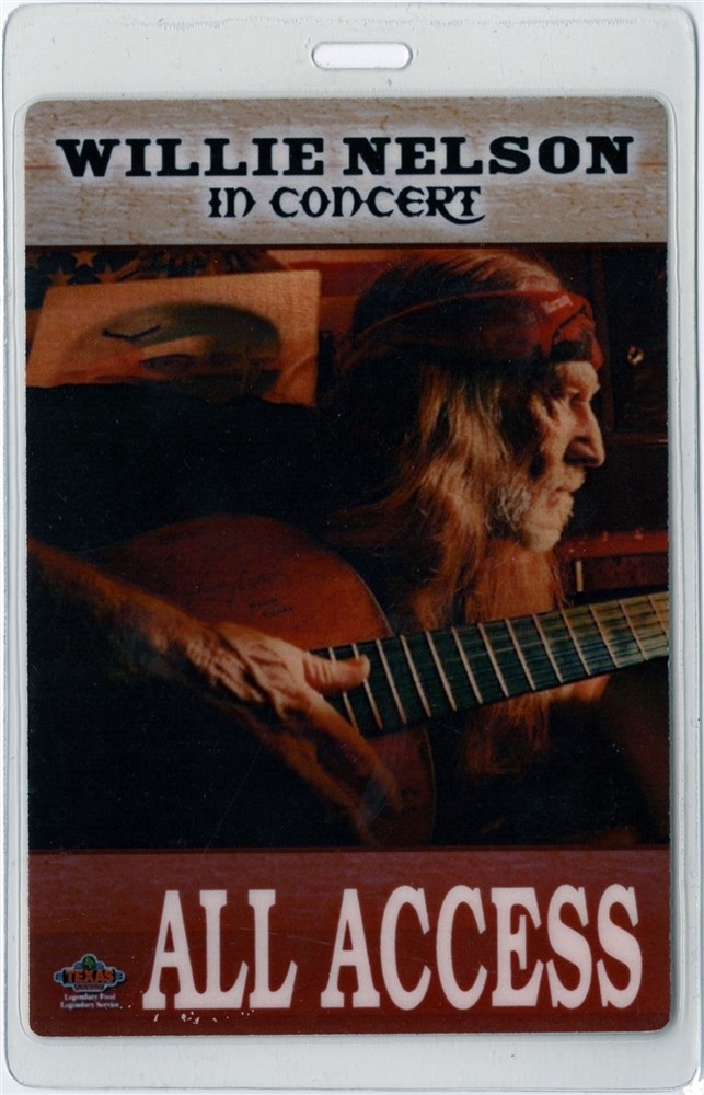 Willie Nelson 2002 The Great Divide Tour All Access Laminated Backstage Pass