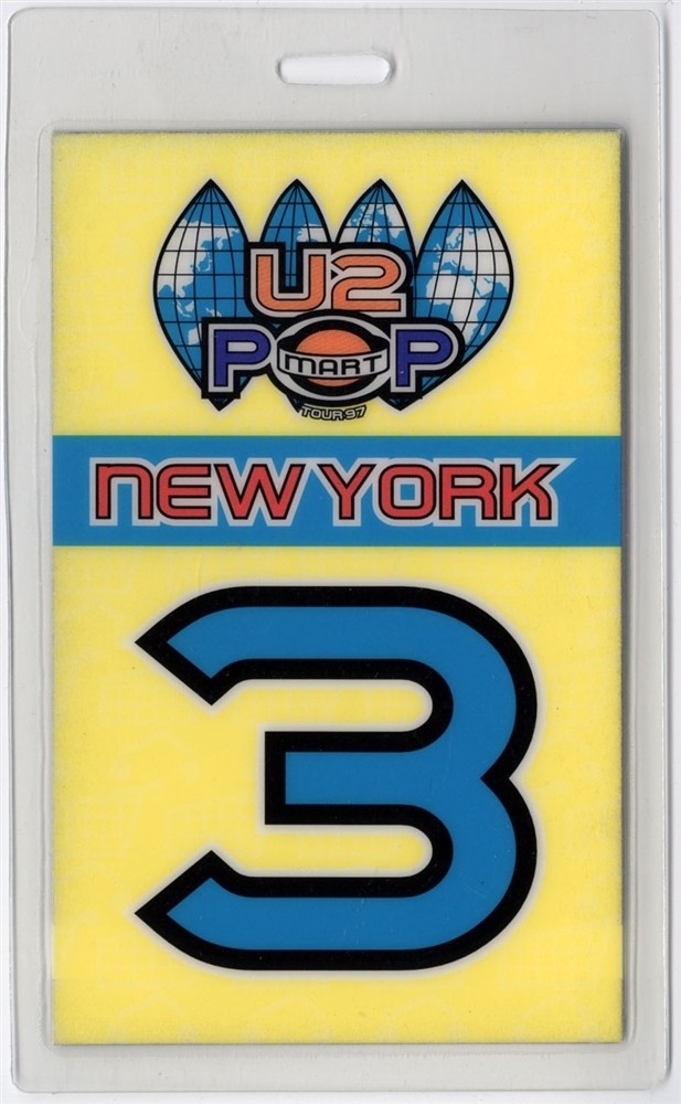 U2 1997 Popmart Concert Tour New York 3 Laminated Backstage Pass