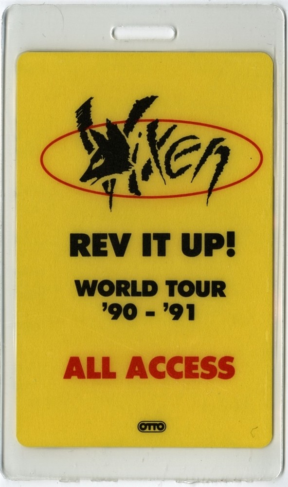 Vixen 1990 Rev it Up Concert Tour ALL ACCESS Vintage Laminated Backstage Pass