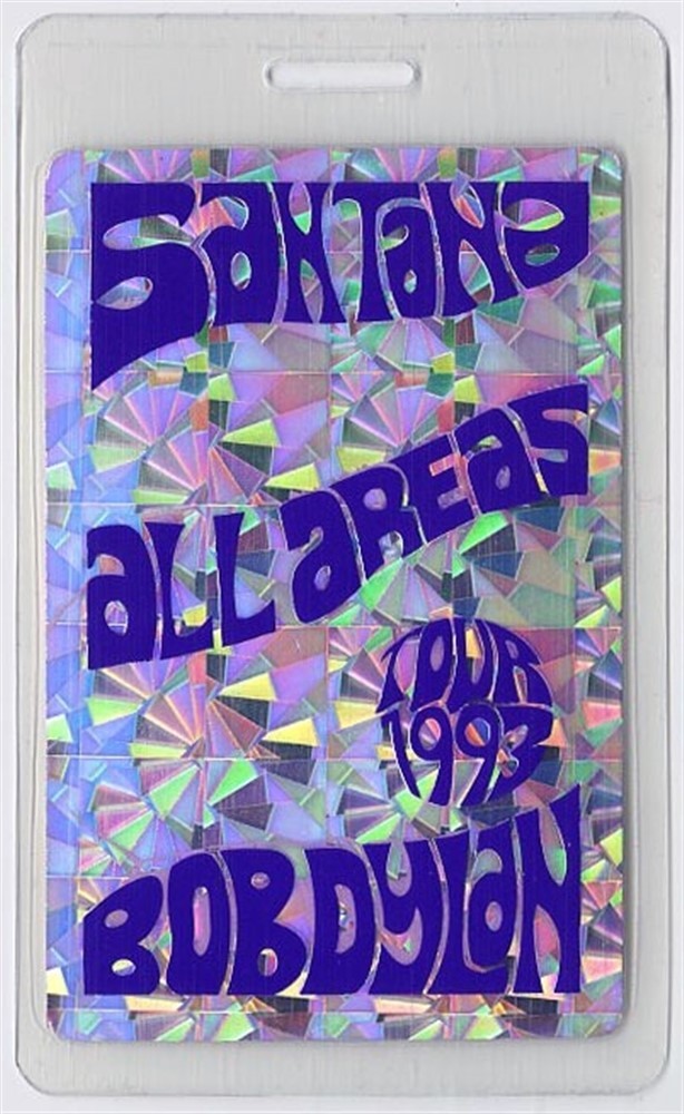 Bob Dylan 1993 Tour w/ Carlos Santana All Access Foil Laminated Backstage Pass