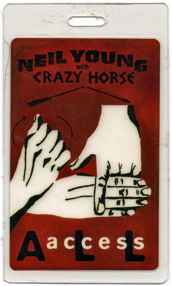 Neil Young 1996 Broken Arrow Concert Tour All Access Laminated Backstage Pass