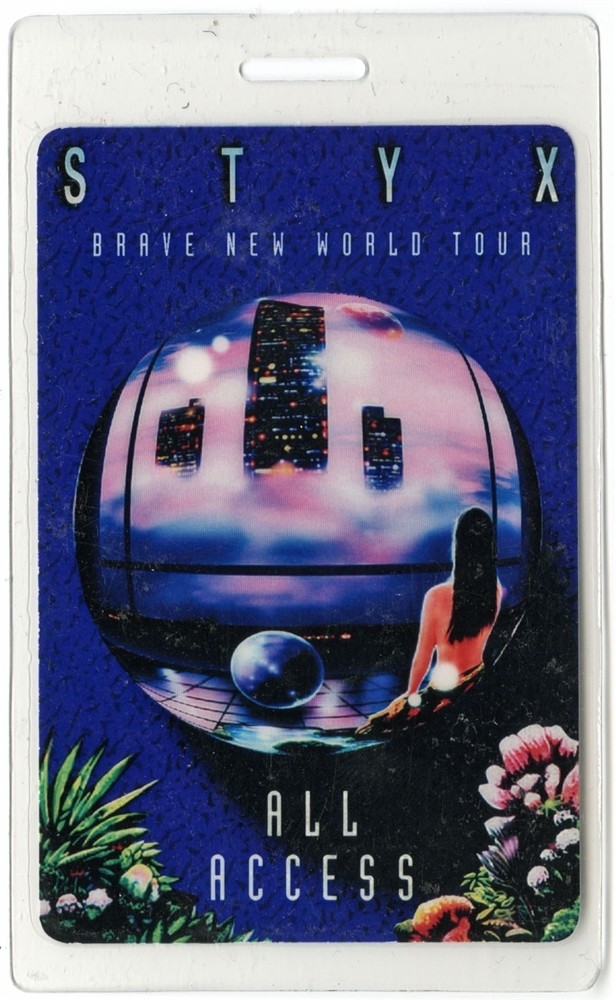 Styx 1999 Concert Laminated Backstage Pass Brave New World Tour AA