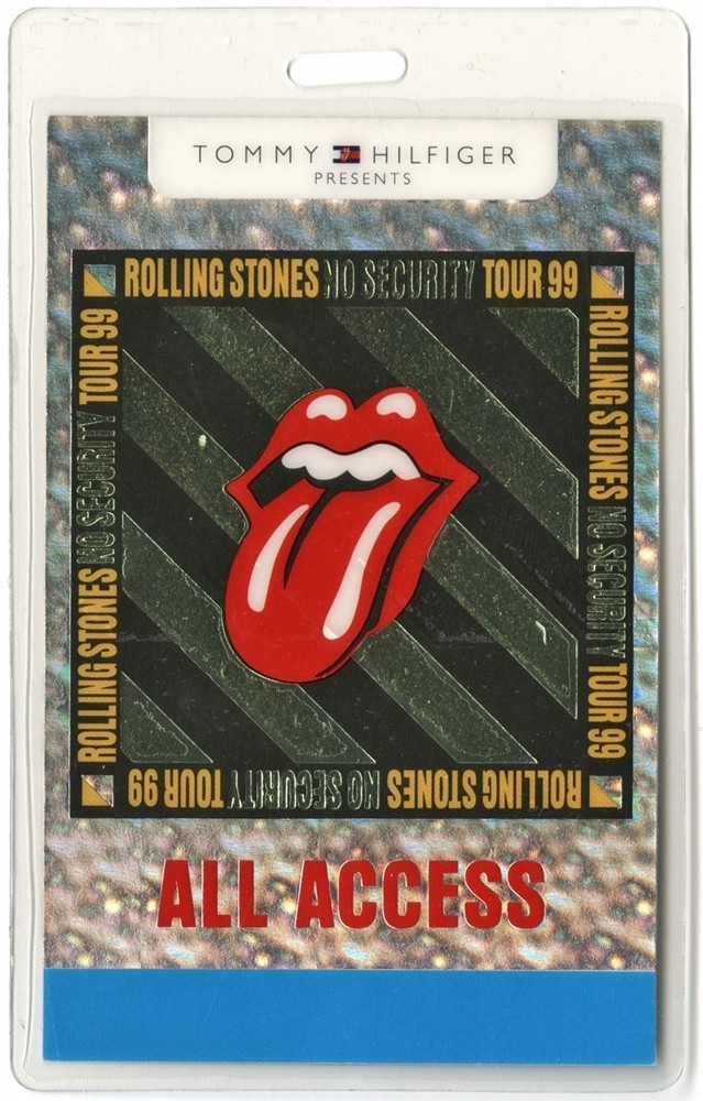 Rolling Stones 1999 No Security Concert Tour All Access Laminated Backstage Pass