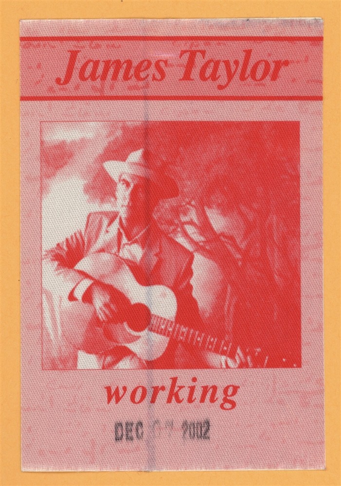 James Taylor 2002 October Road Concert Tour WORKING Backstage Pass