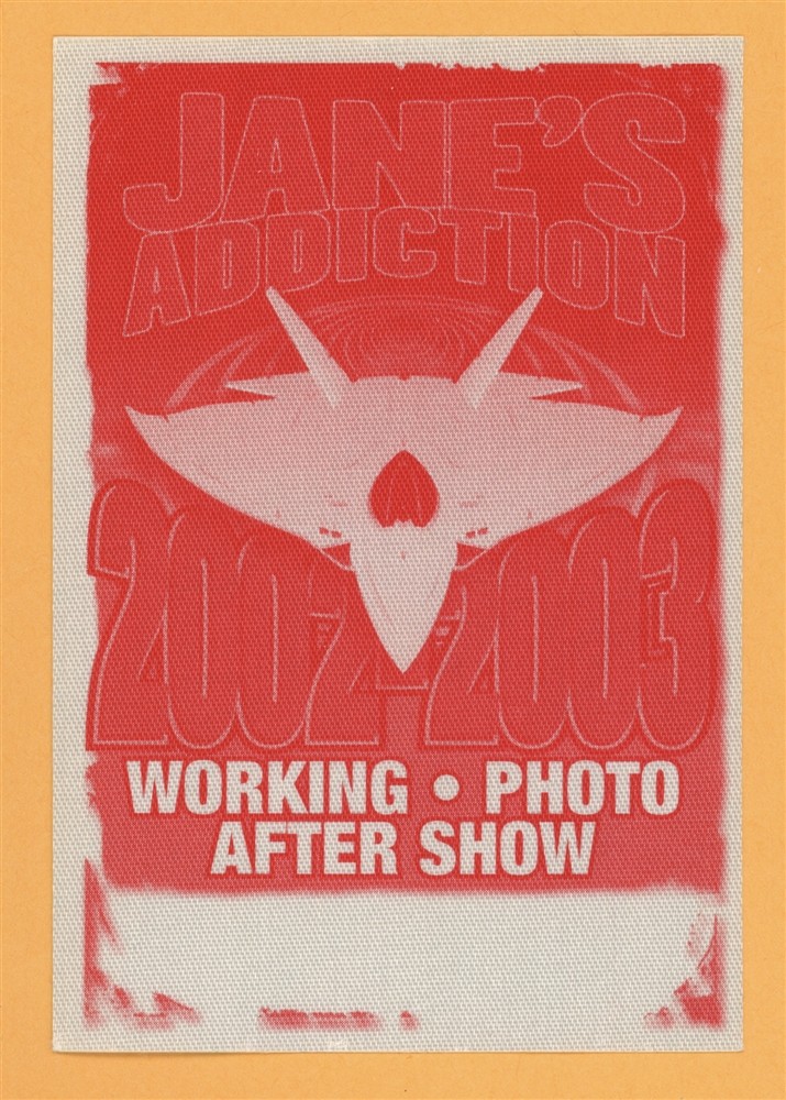 Jane's Addiction 2002 Strays Concert Tour WORKING Backstage Pass