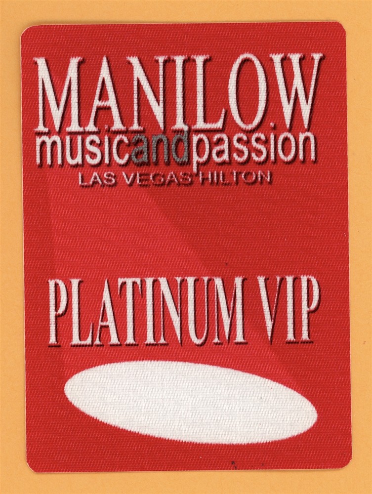 Barry Manilow 2006 Music and Passion Concert Tour VIP Backstage Pass