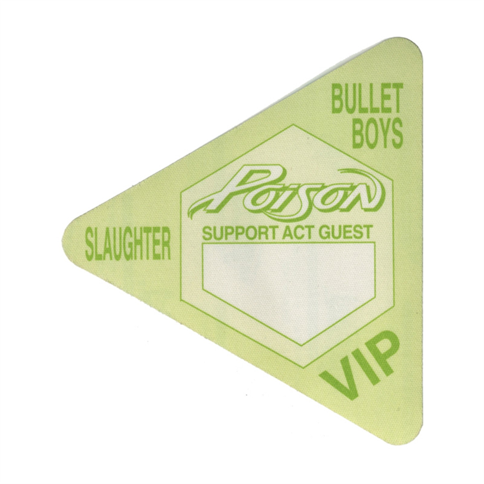Poison 1990 Flesh & Blood Concert Tour Support Act VIP Backstage Pass
