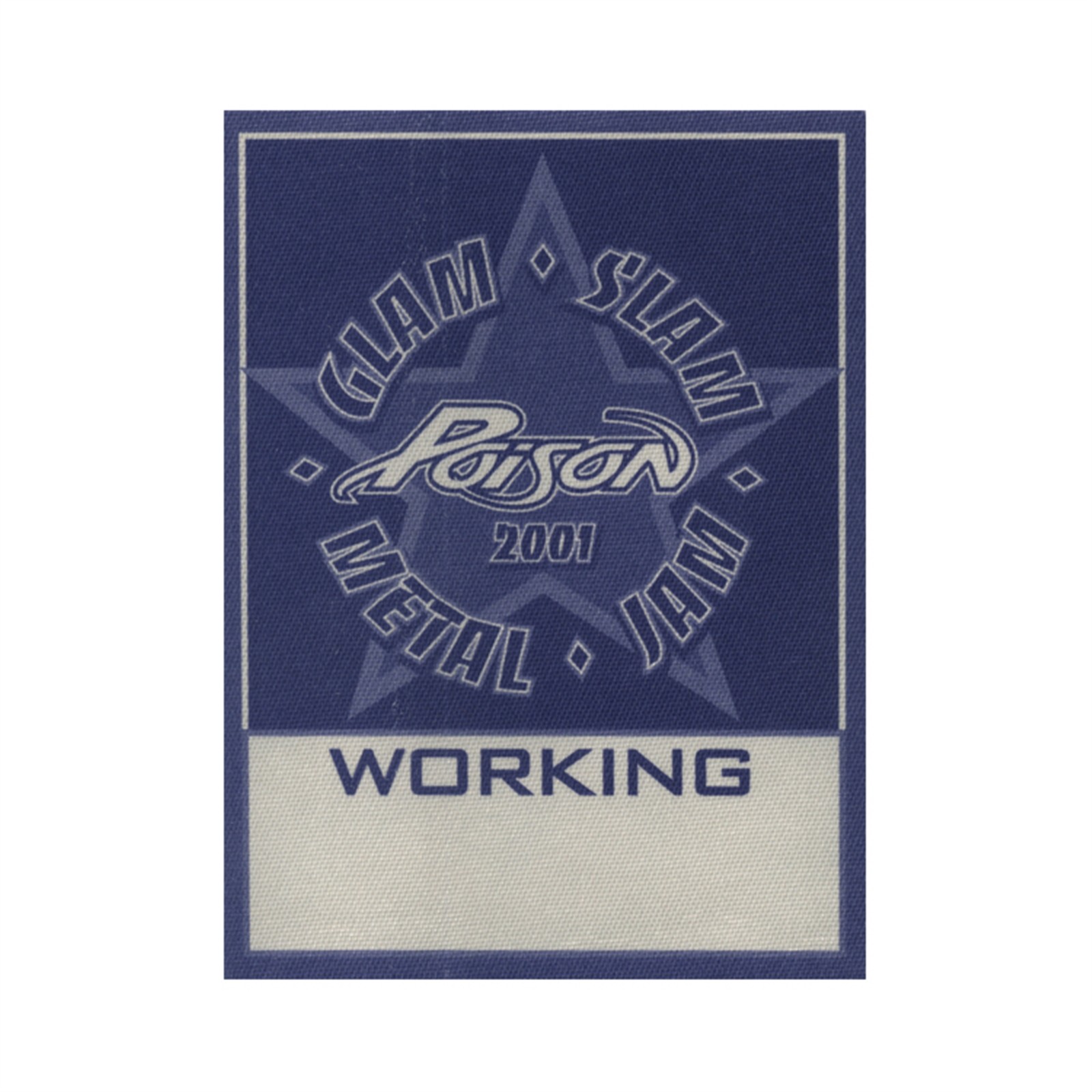 Poison 2001 Glam Slam Metal Jam Concert Tour Working Backstage Pass