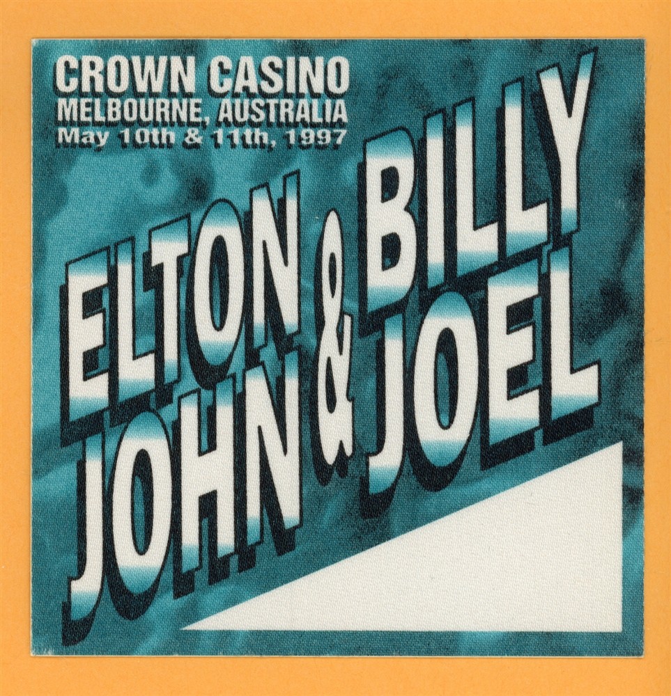 Elton John & Billy Joel Vintage Satin Backstage Pass - 1992 Tour
