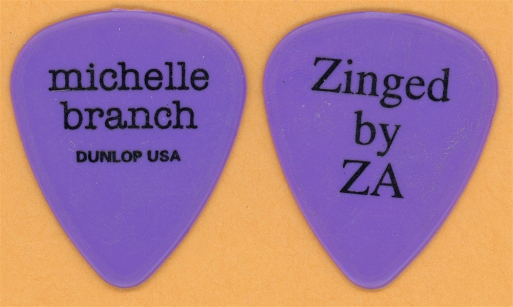 Michelle Branch 2002 Zinged By ZA Tour Dunlop Color Series Purple Guitar Pick