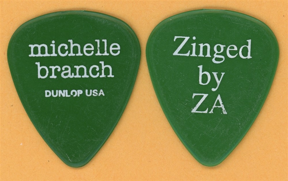 Michelle Branch 2002 Zinged By ZA Tour Dunlop Color Series Green Guitar Pick