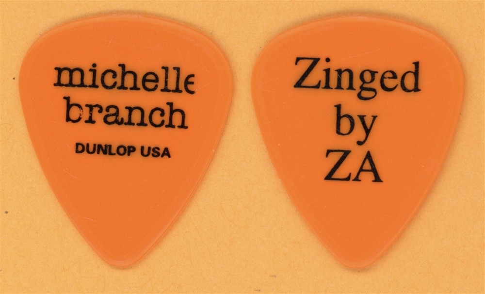 Michelle Branch 2002 Zinged By ZA Tour Dunlop Color Series Orange Guitar Pick