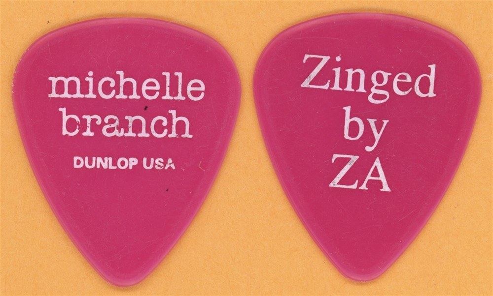 Michelle Branch 2002 Zinged By ZA Tour Dunlop Color Series Fuchsia Guitar Pick