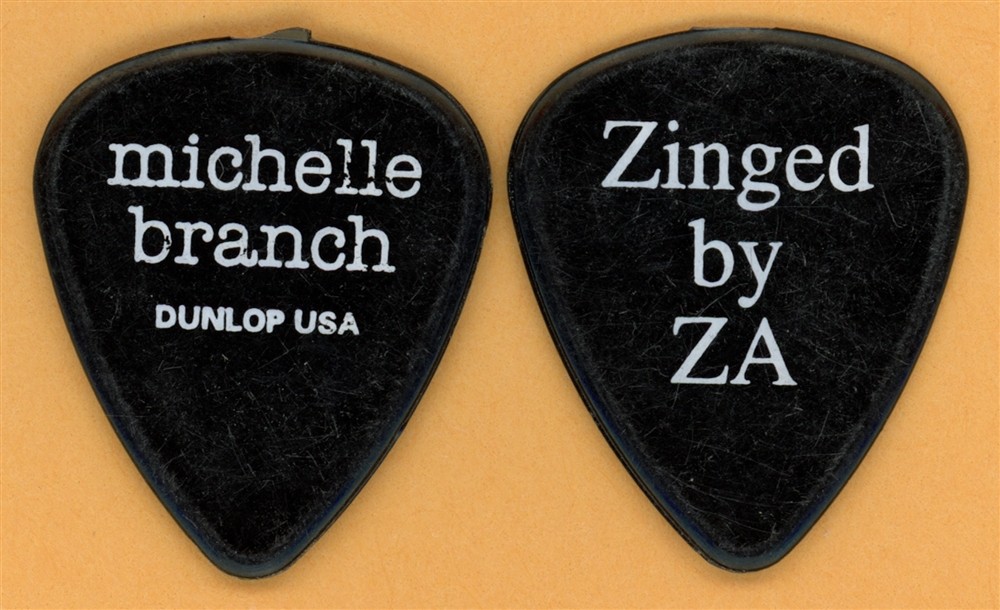 Michelle Branch 2002 Zinged By ZA Tour Dunlop Color Series Black Guitar Pick