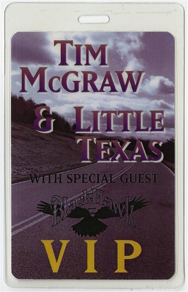 Tim McGraw 1995 All I Want Concert Tour VIP Laminated Backstage Pass