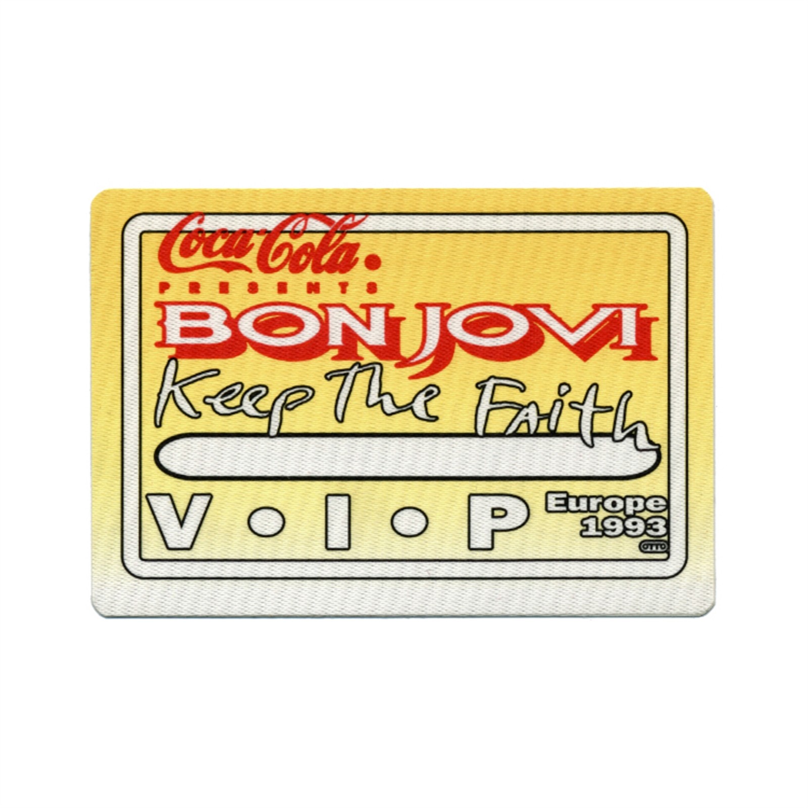 Bon Jovi 1993 Keep the Faith Concert Tour VIP Backstage Pass