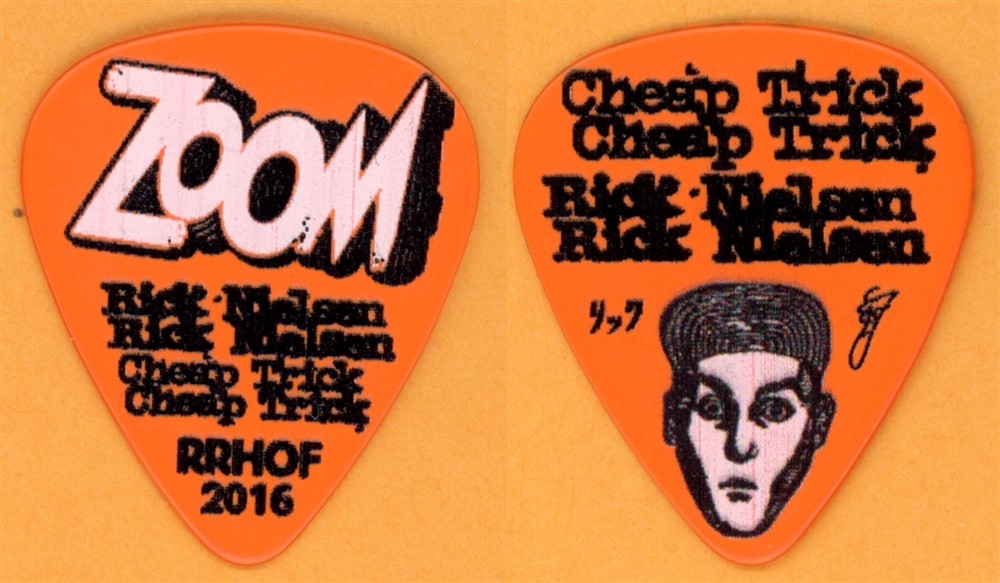 Cheap Trick Rick Nielsen ORANGE ZOOM Guitar Pick - 2016 Rock & Roll HOF Tour