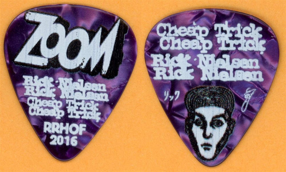 Cheap Trick Rick Nielsen PRL PURPLE ZOOM Guitar Pick - 2016 Rock & Roll HOF Tour