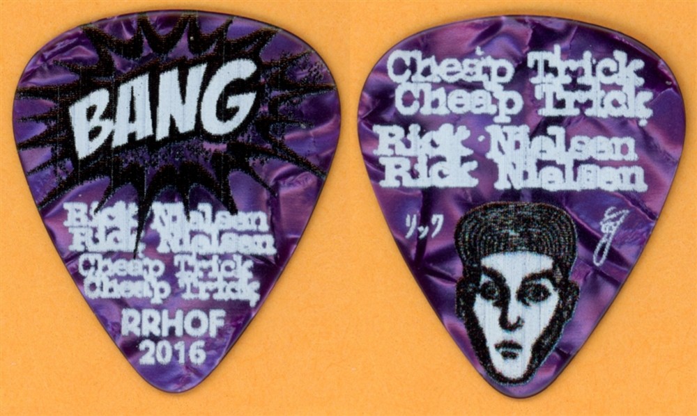 Cheap Trick Rick Nielsen PRL PURPLE BANG Guitar Pick - 2016 Rock & Roll HOF Tour