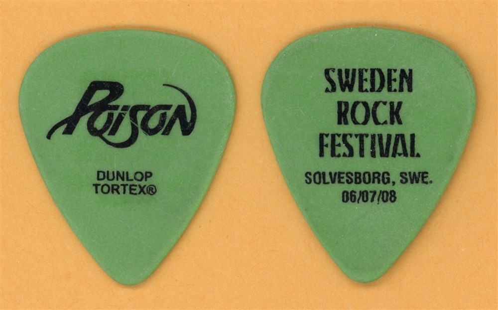 Poison Bobby Dall Vintage Guitar Pick - 2008 Swedish Rock Festival Tour