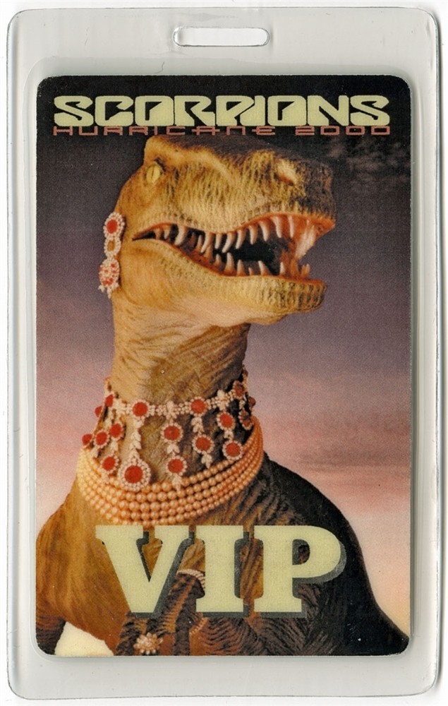 Scorpions 2000 Hurricane Concert Tour VIP Laminated Backstage Pass