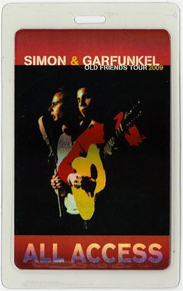 Simon & Garfunkel 2009 Laminated Backstage Pass Old Friends Tour