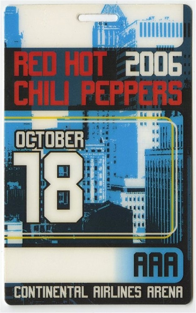 Red Hot Chili Peppers 2006 Laminated Backstage Pass Stadium Arcadium Tour AA