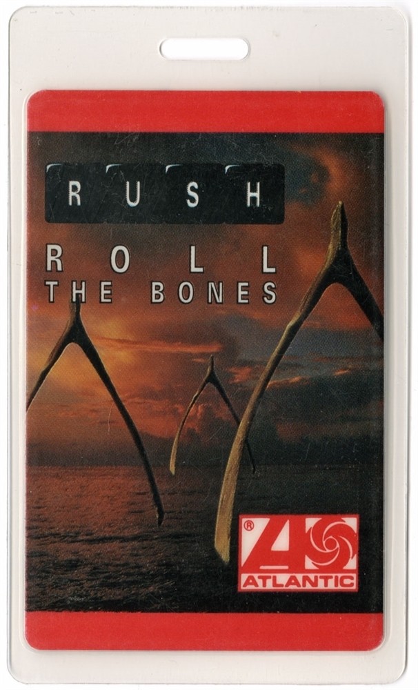Rush 1991 Concert Laminate Backstage Pass Roll the Bones Tour Atlantic