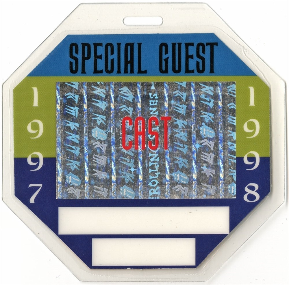 Rolling Stones 1997 Laminated Backstage Pass Bridges to Babylon Tour