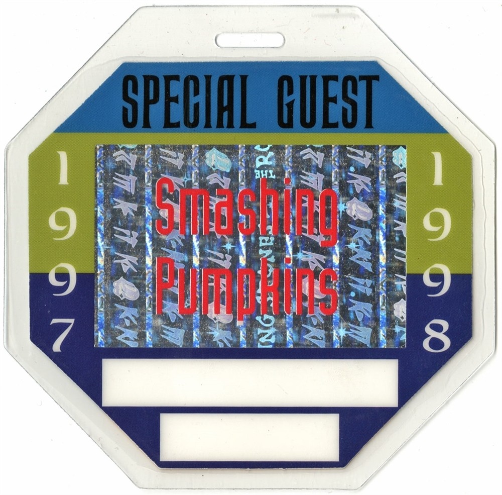 Rolling Stones Laminate Backstage Pass Bridges to Babylon Tour Smashing Pumpkins