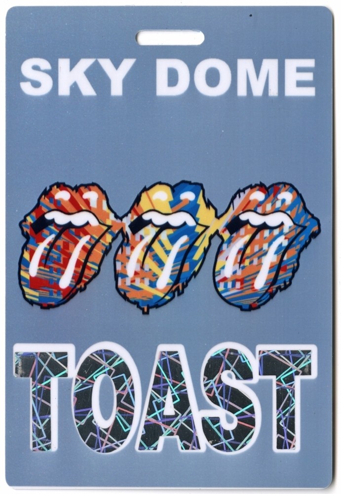 Rolling Stones 2002 Laminated Backstage Pass TOAST Tour Sky Dome licks