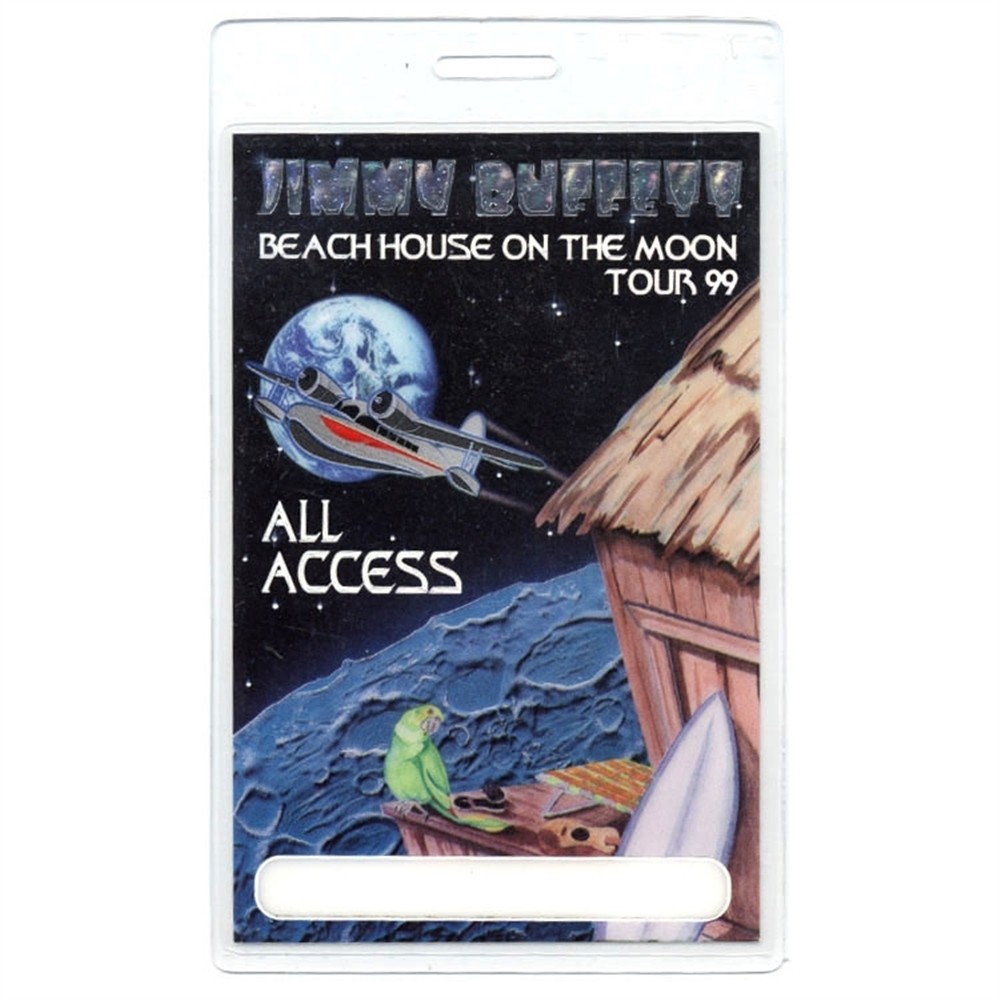 Jimmy Buffett 1999 Beach House on Moon Concert Tour Laminated Backstage Pass