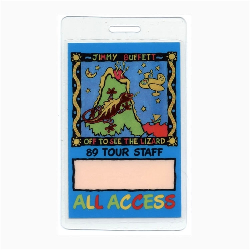 Jimmy Buffett 1989 Off To See the Lizard Tour All Access Laminate Backstage Pass