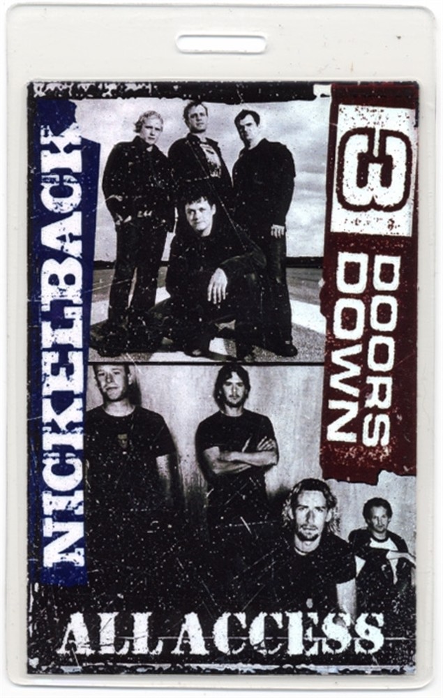 Nickelback 2004 The Long Road Tour w/ 3 Doors Down Foil Laminated Backstage Pass