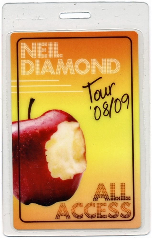 Neil Diamond 2008 Concert Tour All Access Laminated Backstage Pass