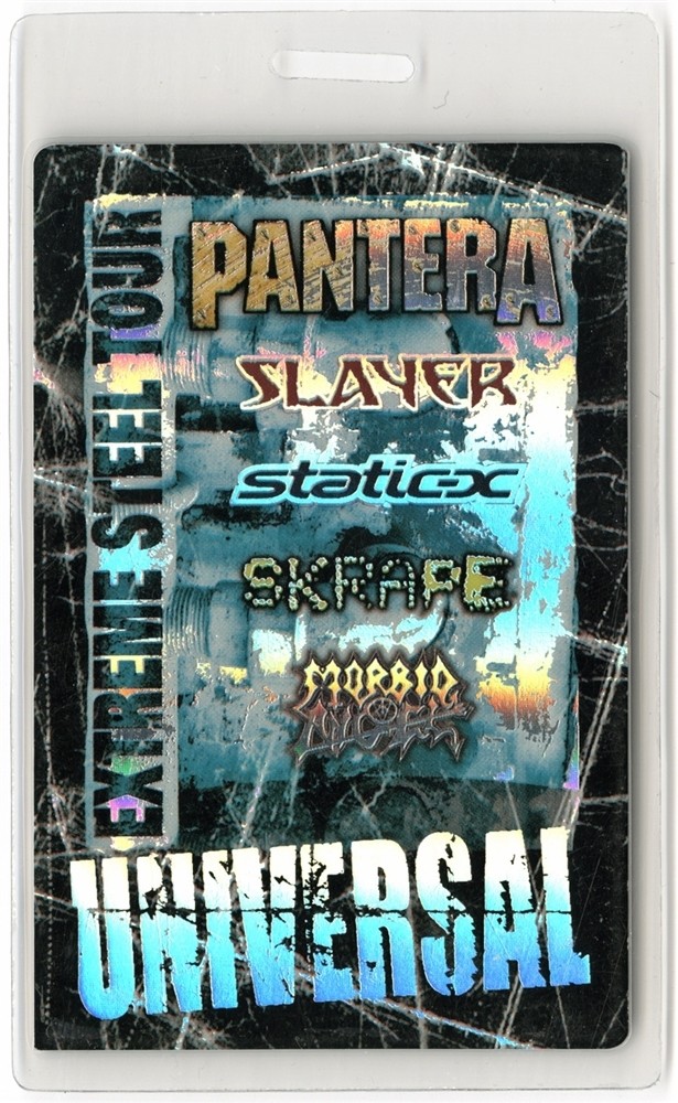 Pantera 2001 Extreme Steel Tour Laminated Backstage Pass Slayer Morbid Angel