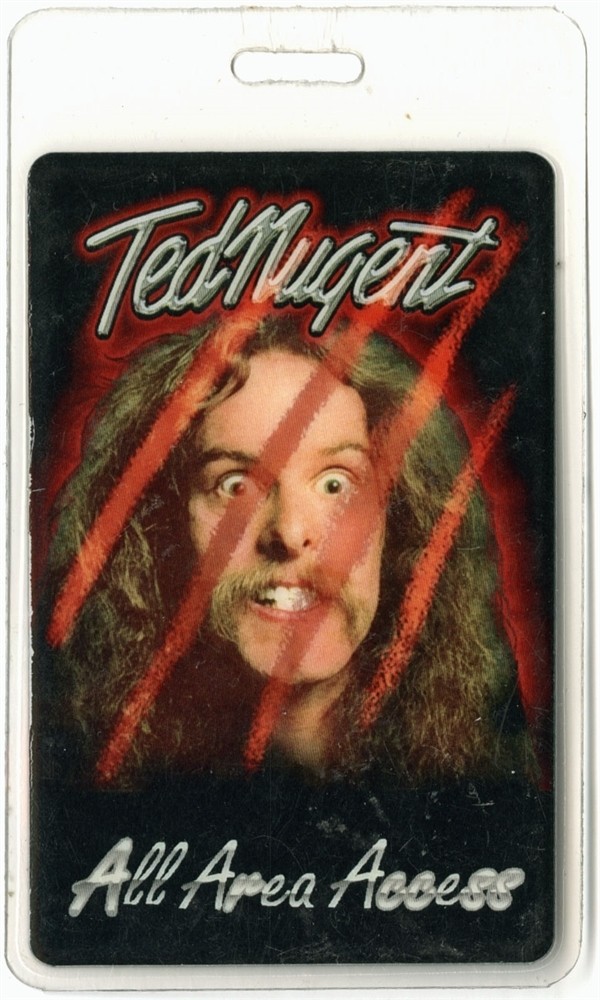 Ted Nugent 1997 Cat Scratch Fever 20 Years Concert Tour Laminate Backstage Pass