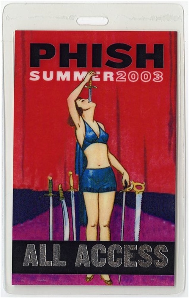 Phish 2003 20th Anniversary Concert Tour Laminated Backstage Pass