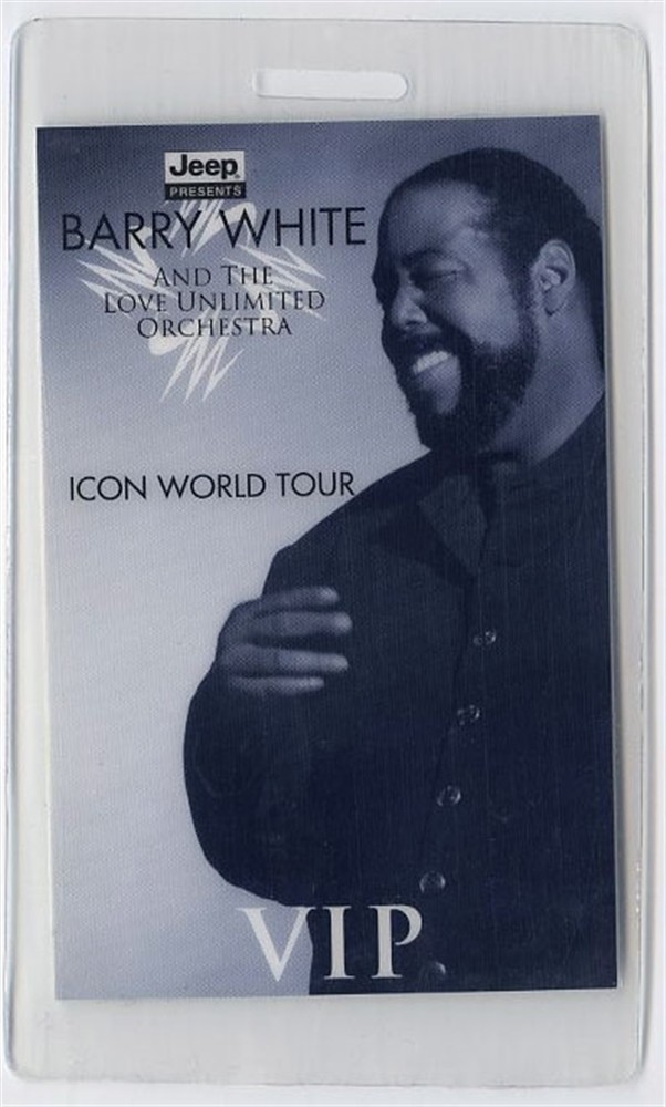 Barry White 1995 Icon Concert Tour VIP Laminated Backstage Pass
