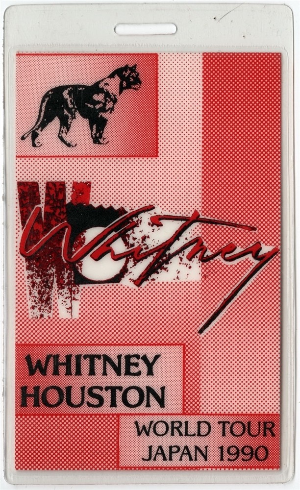 Whitney Houston 1990 I'm Your Baby Tonight Tour Japan Laminated Backstage Pass