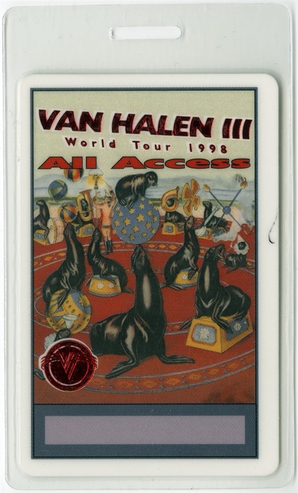 Van Halen 1998 Concert Laminated Backstage Pass III Tour Gary Cherone