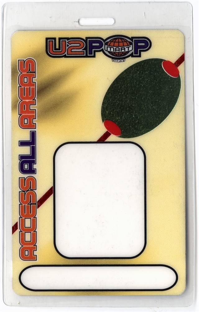 U2 1997 Popmart Concert Tour All Access Foil Laminated Backstage Pass